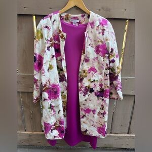 Liz Claiborne Floral Open Jacket Sz L - EUC